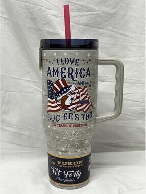 New Buc-ee's 40 oz Yukon July 4th 250 Years Tumbler Glow In Dark